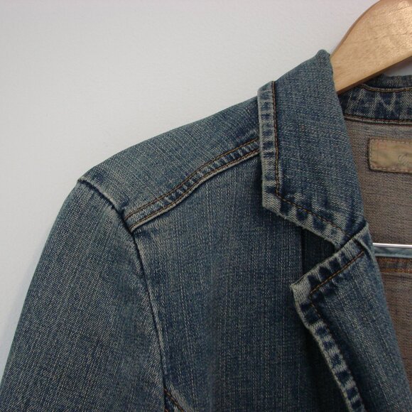 Vintage Y2K Levi's Denim Jean Blazer Jacket Distressed Grunge Size Large 12 / 14 - Picture 5 of 14